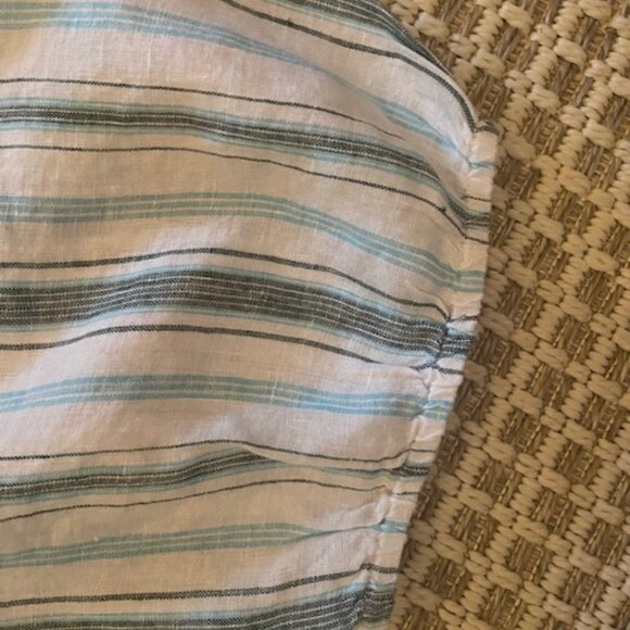 Talbot's Women's Linen Striped Pop Over Blouse NWT Size Petite XL - Picture 5 of 6